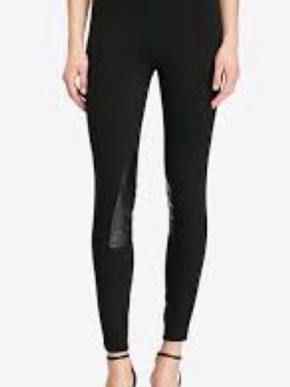 Tory Burch equestrian riding leggings leather patches.